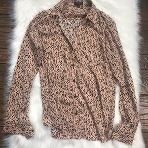 The Limited Peach Printed Button Down - S